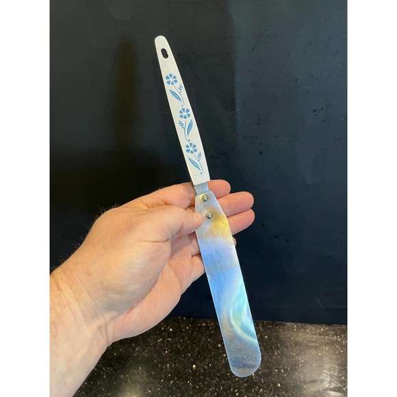 Vintage Fontana Stainless Steel Blue Cornflower Japan Cooking Utensil 3 PC Set - Picture 4 of 8